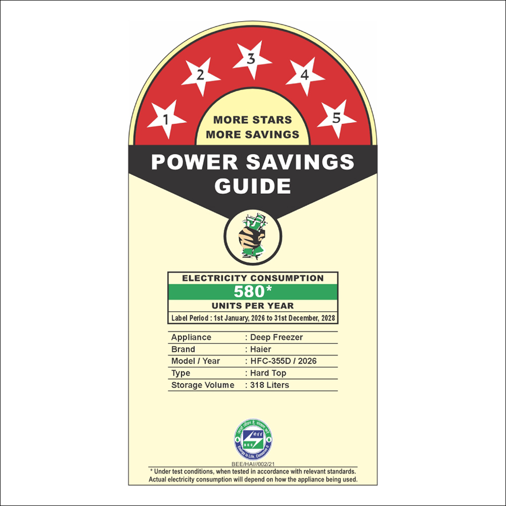 Haier 355 Ltr Double door- White Colour Convertible Hard top Freezer